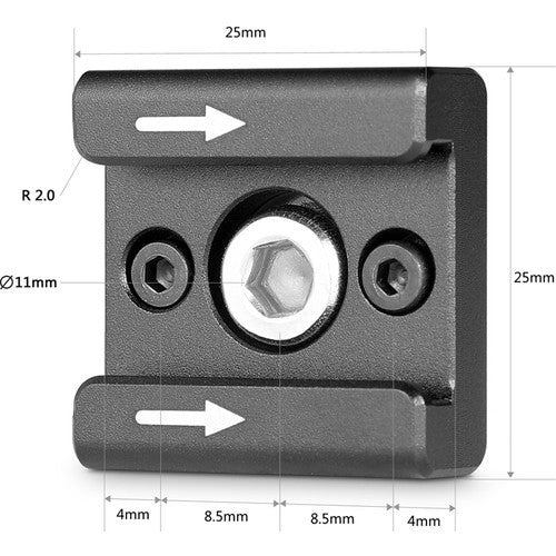 SmallRig Cold Shoe Mount Adapter Bracket Hot Shoe with 1/4" Thread for Camera Cage - 2-Pack - 2060