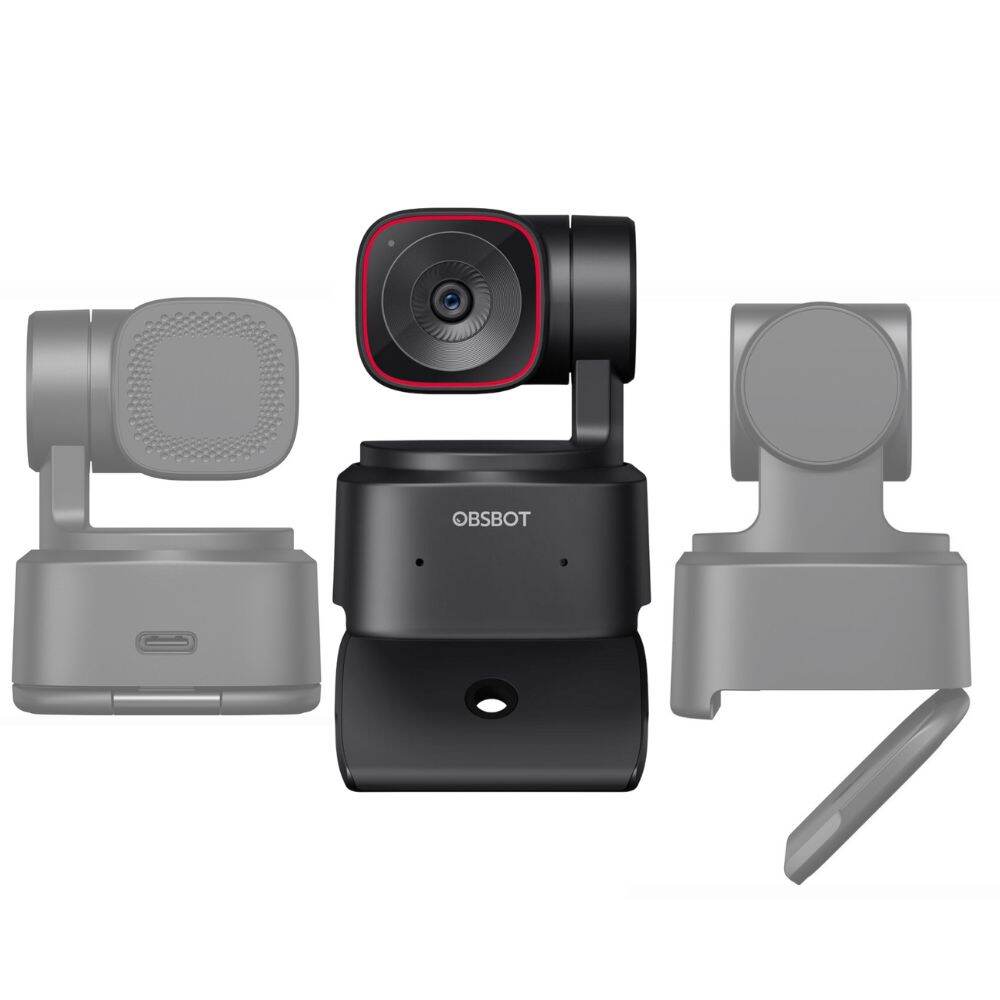 OBSBOT Tiny 2 Lite AI-Powered PTZ 4K Webcam with Intelligent Subject Tracking, Auto Zoom, Dual Omnidirectiol Microphone with Adjustable Noise Cancellation, 2-Axis Gimbal, and Supports Windows and macOS for Computers & Laptops