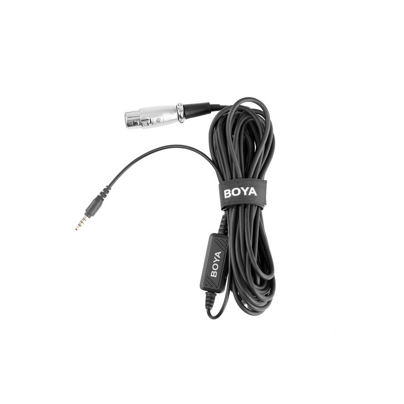 Boya BY-BCA6 XLR to 3.5mm Plug TRRS Microphone Cable for Apple Phones, Android Smartphones Mobile Devices 6M Cable with Integrated Pre-amplifier