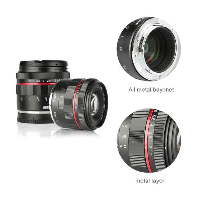 Meike 50mm f/1.7 Large Aperture Full Frame Format Manual Focus Lens (E-Mount) for Sony Mirrorless Camera