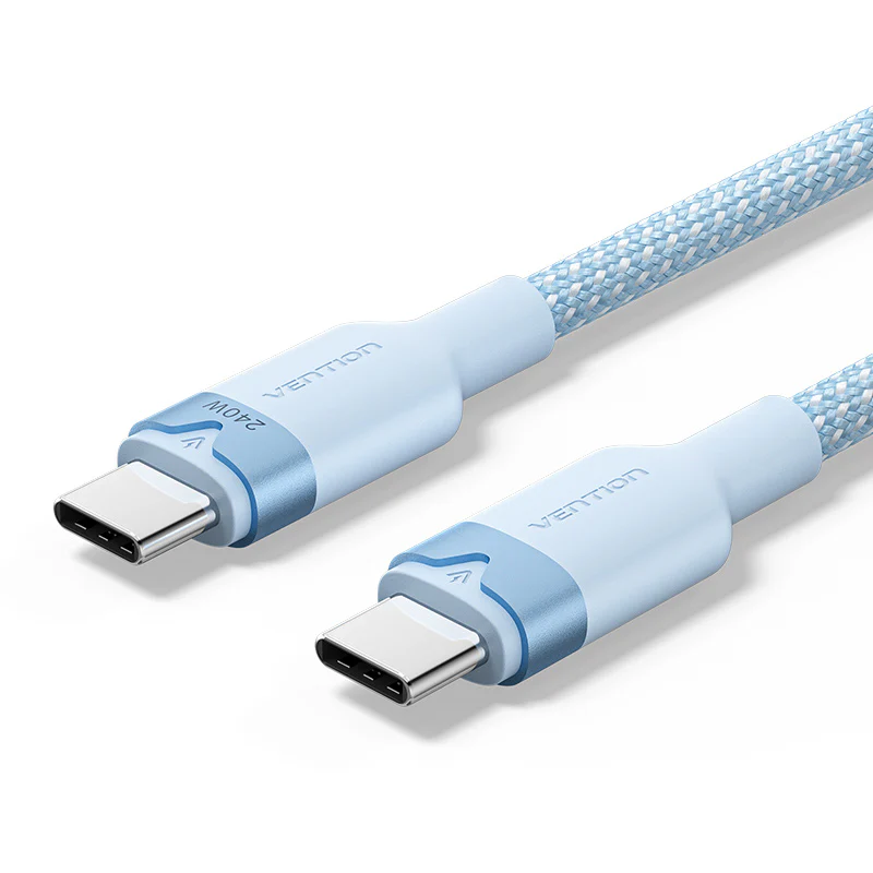 Vention 1 / 2-Meter USB 2.0 Dual Type-C Male 5A Fast Charging Cable with 480Mbps Data Transmission Speed Aluminum Alloy Type