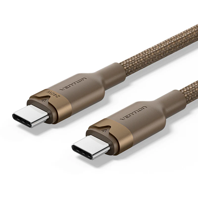 Vention 1 / 2-Meter USB 2.0 Dual Type-C Male 5A Fast Charging Cable with 480Mbps Data Transmission Speed Aluminum Alloy Type