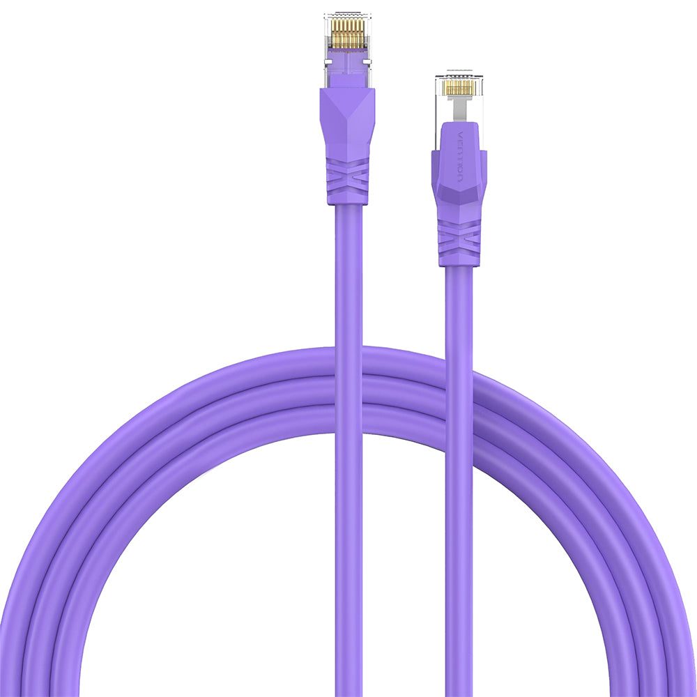 Vention CAT.6A RJ45 Ethernet Network SFTP Flexible Patch Cable with Up To 1000Mbps Transmission Speed for Home and Industrial Networking (Purple) (0.2m, 4m, 6m) | IBMVA | JG Superstore