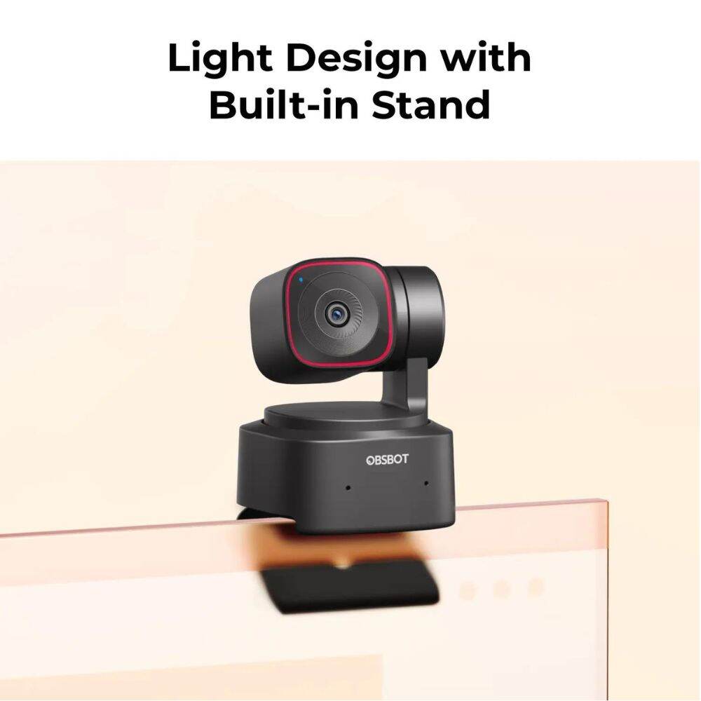 OBSBOT Tiny 2 Lite AI-Powered PTZ 4K Webcam with Intelligent Subject Tracking, Auto Zoom, Dual Omnidirectiol Microphone with Adjustable Noise Cancellation, 2-Axis Gimbal, and Supports Windows and macOS for Computers & Laptops