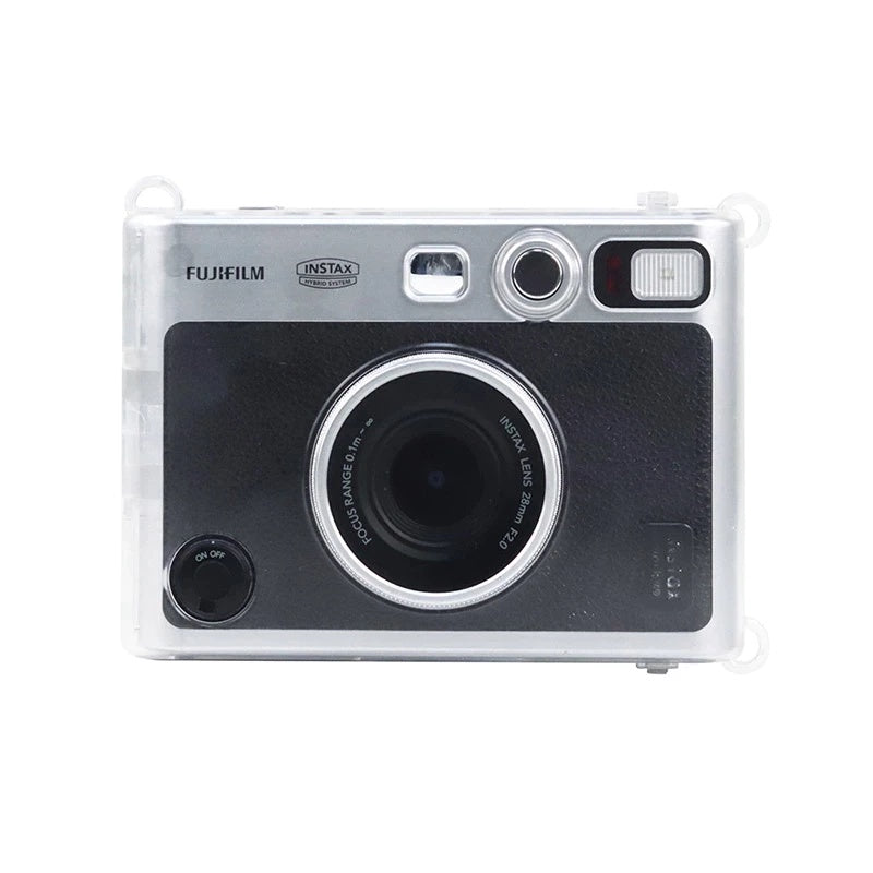 Pikxi Fujifilm Instax Mini EVO Crystal Clear Protective Case with Removable Shoulder Strap Instant Film Camera Cover Hard Transparent Casing
