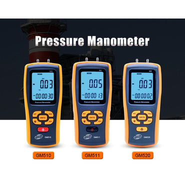 Benetech GM520 Digital LCD Display Pressure Manometer +/-0.3% FSO(25degree) Pressure Manometer
