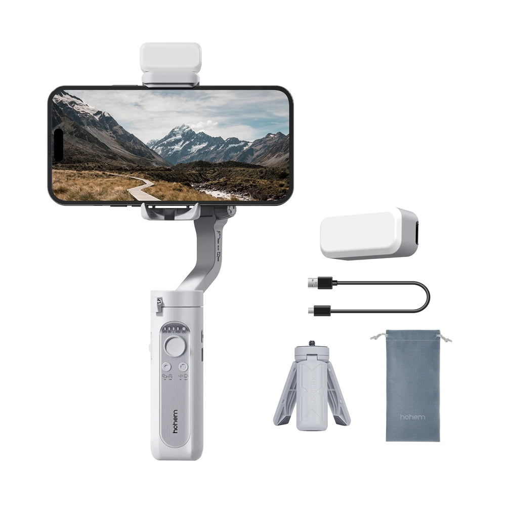 Hohem iSteady X / XE and Kit 3-Axis Smartphone Gimbal Stabilizer with Face and Object Tracking, 180 Degree Inception Shooting, 320 Degree Pan Roll and Tilt Range and Cinematic Presets for Vlog Vlogging