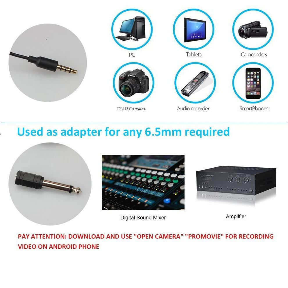 Maono AU-200 AU200 Dual Lavalier Microphones Hands Free Clip-on Lapel Mic with Omnidirectiol Condenser for Camera,DSLR, Android, Smartphone, Tablet, Pad, PC, Laptop, Computer (236in/20ft)
