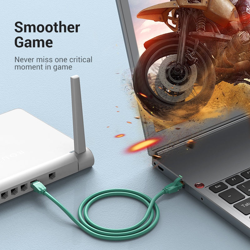 Vention CAT6 Ethernet 2M Round Cable UTP Patch 1000Mbps Lan Network Wire Cord for Internet Router PC Modem