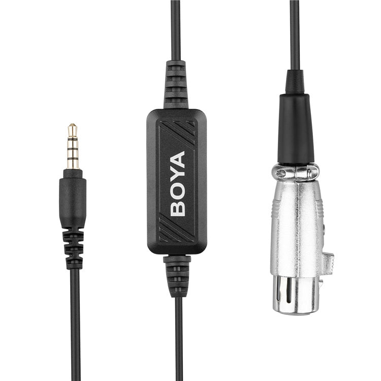 Boya BY-BCA6 XLR to 3.5mm Plug TRRS Microphone Cable for Apple Phones, Android Smartphones Mobile Devices 6M Cable with Integrated Pre-amplifier