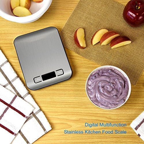 Eagletech Digital Kitchen Scale Multifunction Food Scale, 10kg, Silver, Stainless Steel