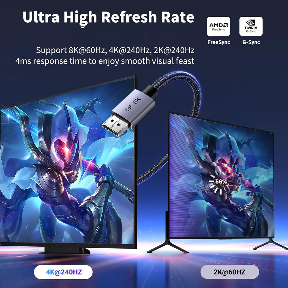 UGREEN 8K UHD HDMI 2.1 Ultra High-Speed Multimedia HDMI Cable - Supports 48Gbps Transmission, 240Hz Refresh Rate, 24-bit Audio, 3D Visuals & Dymic HDR for TVs, Monitors, Projectors, Cameras, Laptops & Computers | HD171