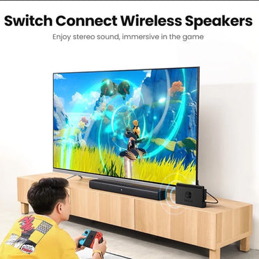 UGREEN Portable Bluetooth 5.0 USB-A Transmitter for Nintendo Switch & PlayStation (PS5 / PS4 / PS4 Pro / PS3) w/ 10 Meters Max Distance Connection Dongle Wireless Speaker Earbuds, Headphones, TV's & Computers (Windows/MacOS/Linux) | CM408