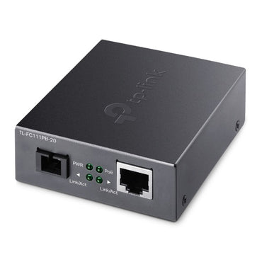 TP-Link TL-FC111PB-20 10/100Mbps WDM Media Converter with 1-Port PoE Single-Mode Fiber Optic Transceiver with 20 km Extension Range, Auto-Negotiation Half/Full-Duplex Mode, Auto-MDI/MDIX TP LINK TPLINK