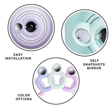 Pikxi Close-Up Lens Selfie Mirror for FUJIFILM Instax Mini 12 Film Cameras for Self Portrait Photography with Easy Installation - Clay White