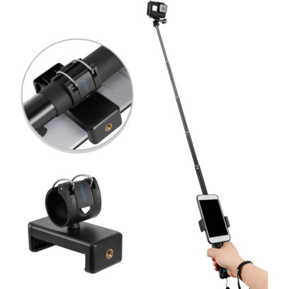 TELESIN Extended 90cm Aluminum Selfie Stick Tripod Monopod Base Stand for Select GOPRO DJI Insta360