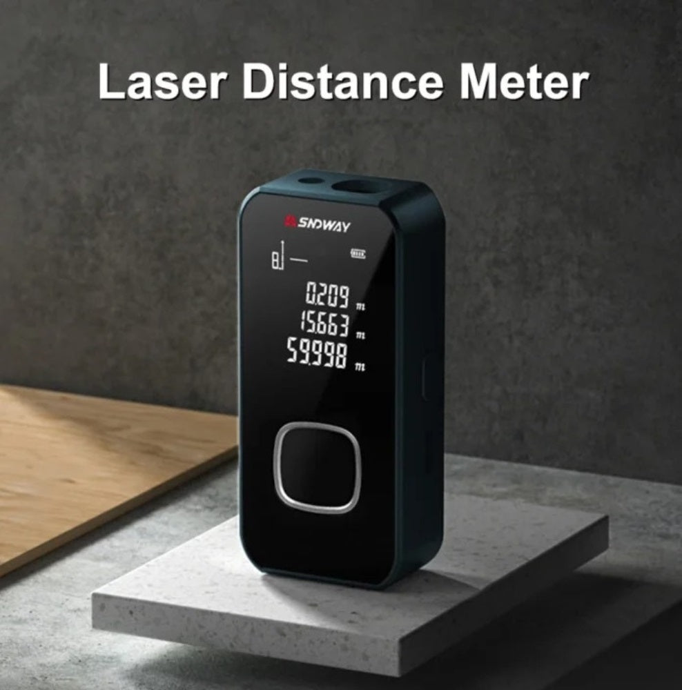 SNDWAY Mini Digital Rechargeable Laser Distance Meter with 40 Meters Measurement Range, LCD Screen Display, Multiple Measurement Unit & Functions for Industrial and Home Improvements - Measuring Tools & Rangefinders | SW-24A
