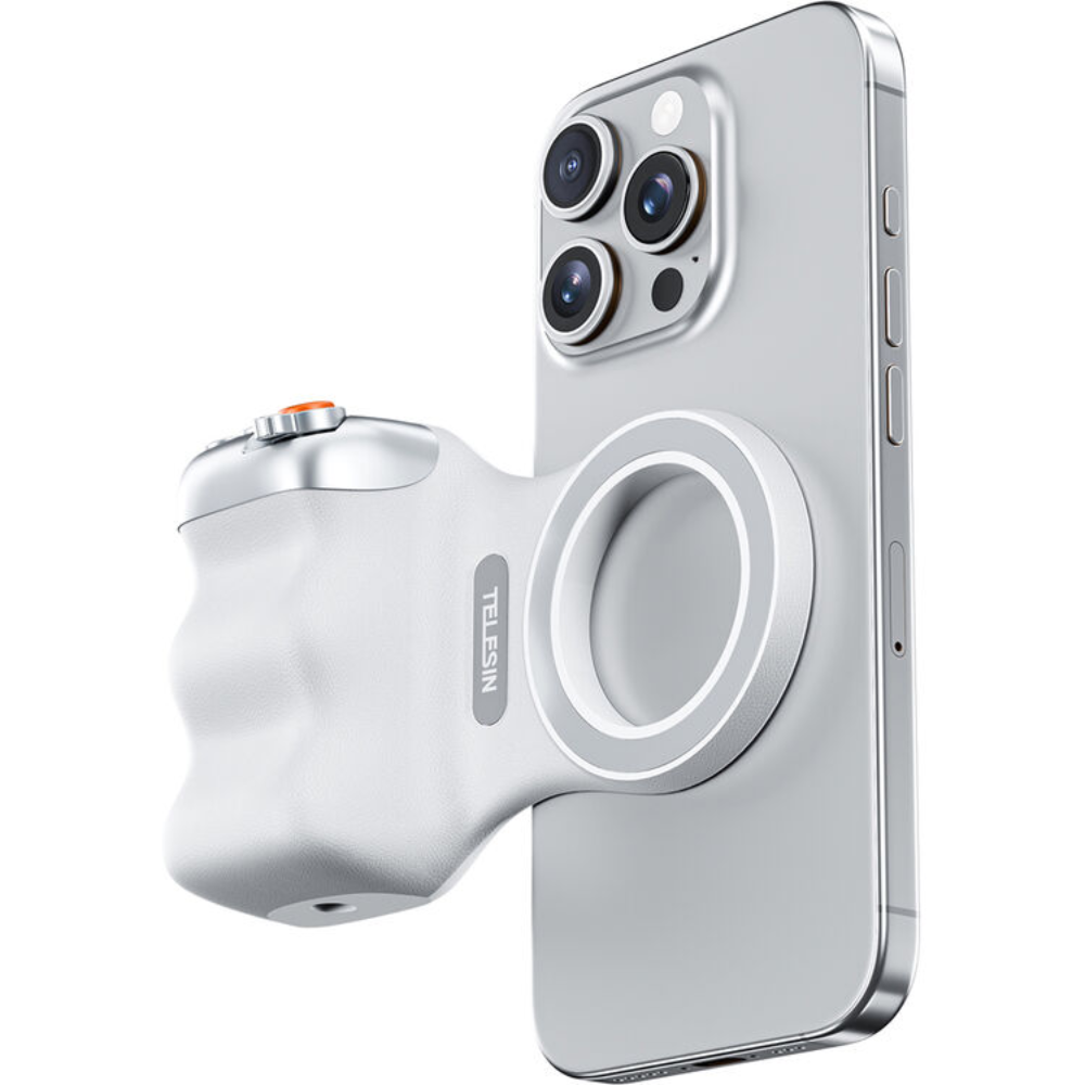 TELESIN Fun Shot Magnetic Grip for Mobile Phone Mount Accessory (White)