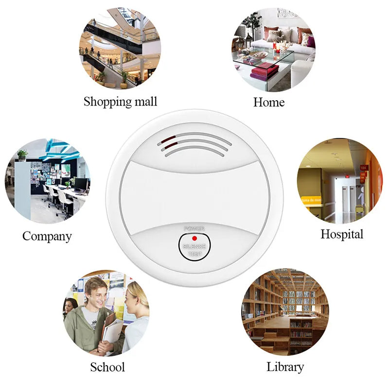 DAYTECH Photoelectric Smart Smoke Detector Fire Preventive Alarm System with Wi-Fi and Tuya App. Control for Home, Office, School, Hotel, Hospital, Restaurant Indoor Establishments | SM10