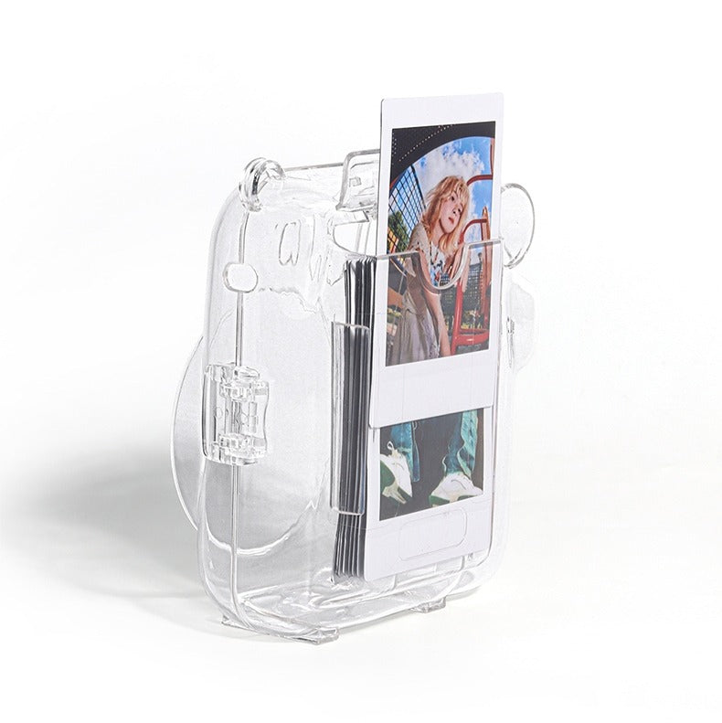 Pikxi CM12 Fujifilm Instax Mini 12 Clear Transparent Protective Camera Case Bag with Shoulder Strap