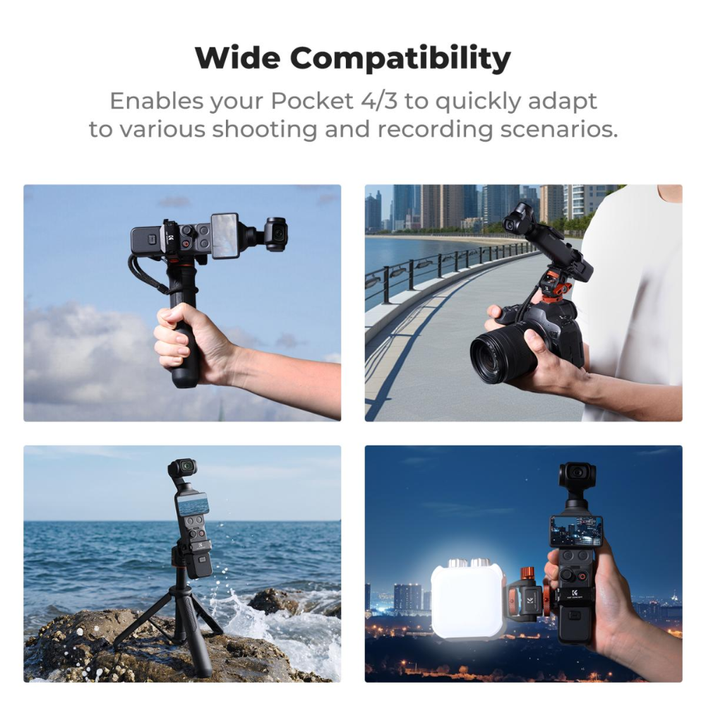 K&F Concept Multifunctional Aluminum Alloy Extension Mount for DJI Osmo Pocket 4/3