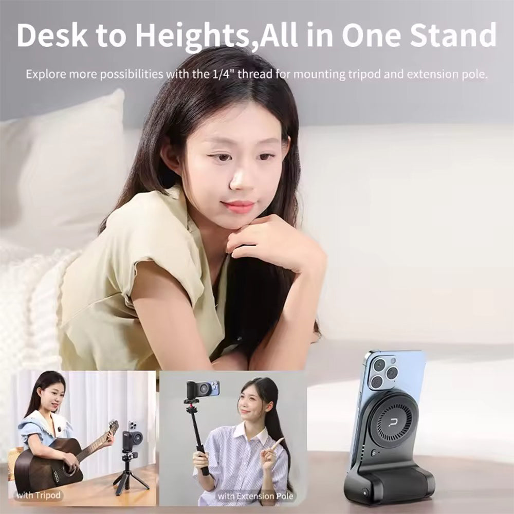 Ulanzi MA45 Magnetic MagSafe Wireless (Right Hand) Power Grip for iP-16 / 15 / 14 / 13 Smartphone with Camera Shutter, 5000mAh Battery, 10W Wireless Charging, 180° Rotating Mode and for Mobile Video Vlog | M021