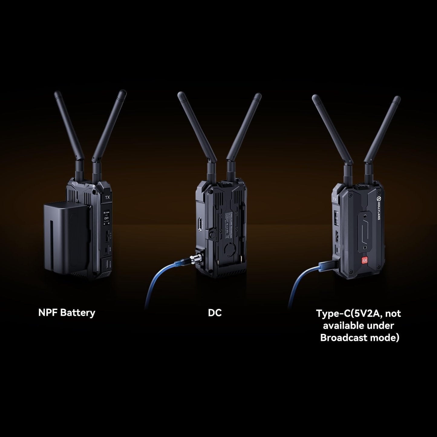 Hollyland PYRO H 4K UHD HDMI Dual Band Wireless TX + RX Video Transmitter and Receiver Transmission System Set with LOS Transmission Range Up to 400 Meters, 60ms Low Latency, and Smart Channel Scan for Live Streaming, Broadcasting, and Recording