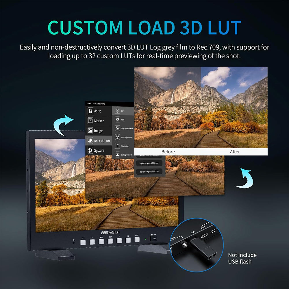FEELWORLD FVM215 (21.5") High-Bright 1000nit Broadcast Monitor for 4K 60Hz Support, 3G-SDI & HDMI In & Out, V-Mount Battery Plate, 3D LUT, Waveform for Professional Videography Cinematic Production