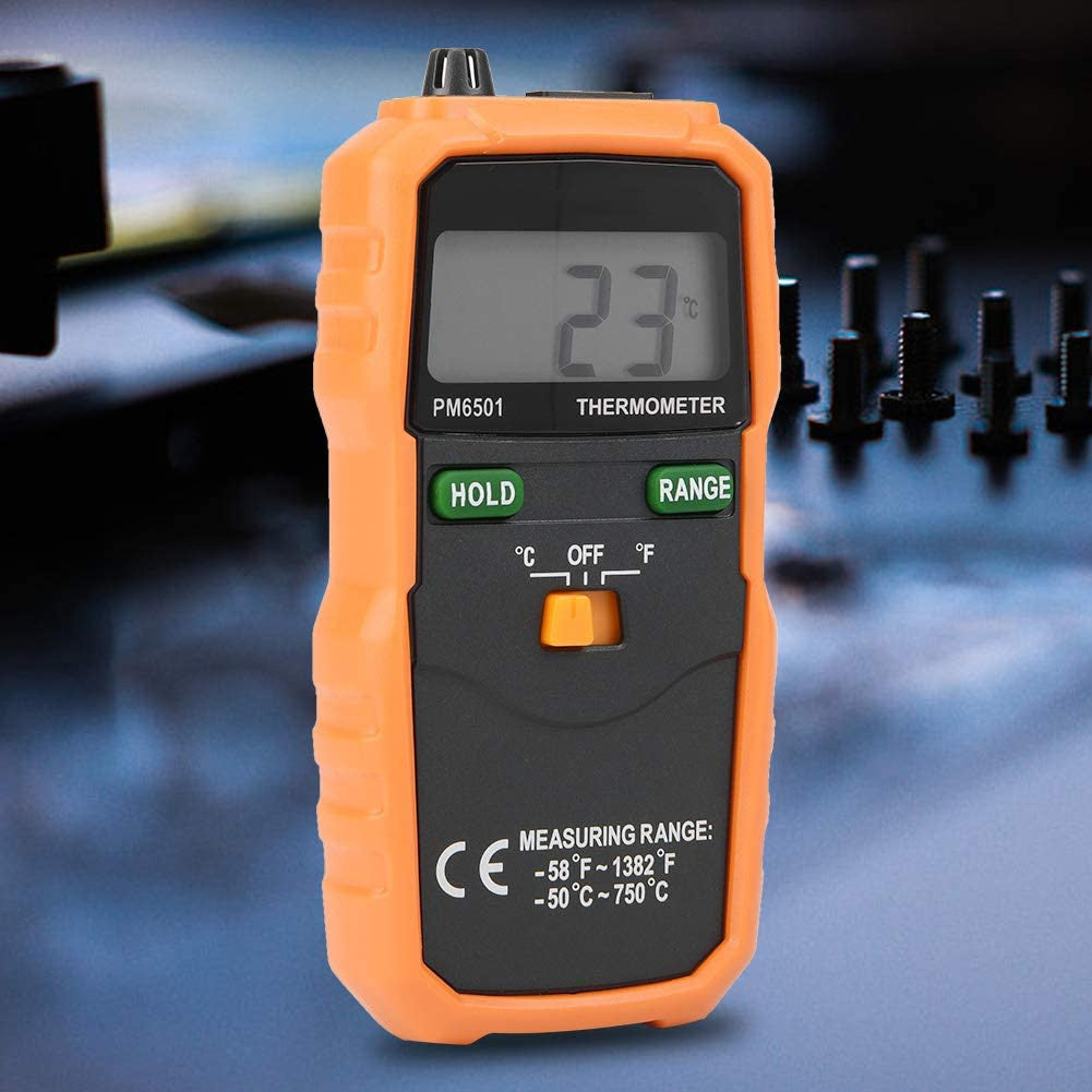 PeakMeter PM6501 LCD Display Digital Wireless Thermometer With K type Thermocouple Temperature Meter With Data Hold Logging