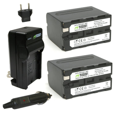 Wasabi Power Battery F960 (2-Pack) and Charger for Sony NP-F975, NP-F970, NP-F960, NP-F950