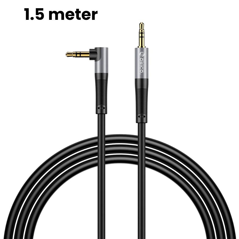 ORICO 3.5mm TRS Jack Hi-Fi Stereo Audio Cables with 90° to 180° Male Auxiliary Connectors, Gold-plated Plugs, and Bendable Silicone Jacket for Smartphones, Computers, Laptops, Headphones, Televisions, Speakers, Amplifiers, Music Players