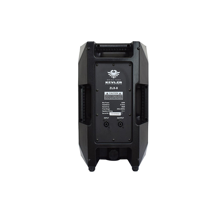 KEVLER ZLX-8 8 250W 2-Way Bass Reflex Full Range Passive Loud Speaker (PAIR) with Multiple Handles, Bottom Pole Mount, Multi Angle Enclosure and Easy Daisy-Chain Loop Connection