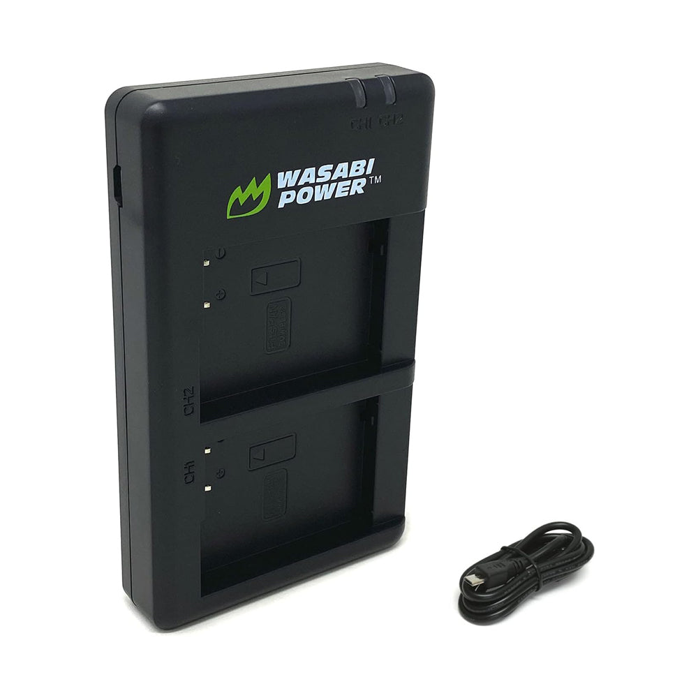 Wasabi Power Battery (2-Pack) and Dual Charger for Panasonic DMW-BLC12 DMWBLC12 BLC12 | JG Superstore
