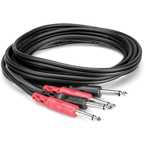 Hosa Technology Two 1/4" Phone Male to Two 1/4" Phone Male Unbalanced Cable (Molded Plugs) - 13.2'
