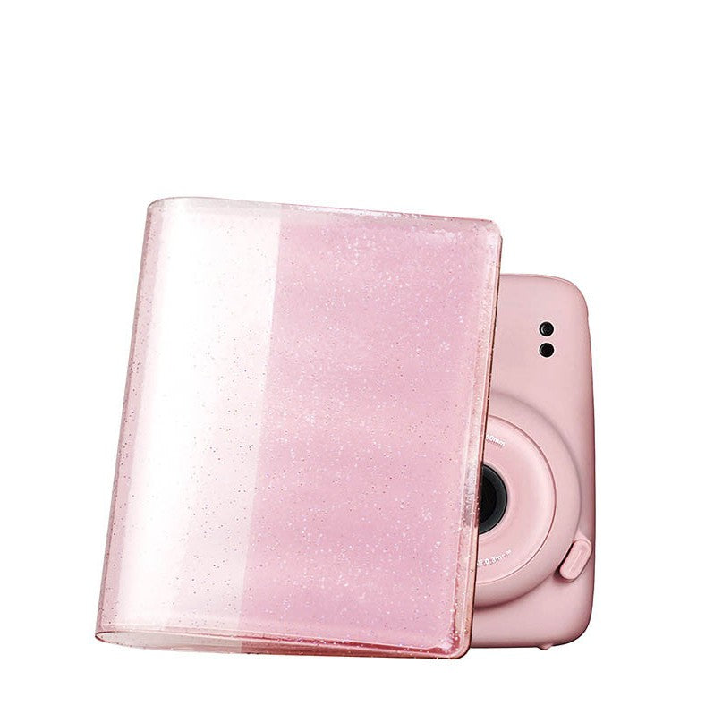 Pikxi Clear Transparent Glitter Photo Album 3 inch 64 Pockets Photos for Fujifilm Instax Mini Instant Camera | JG Superstore