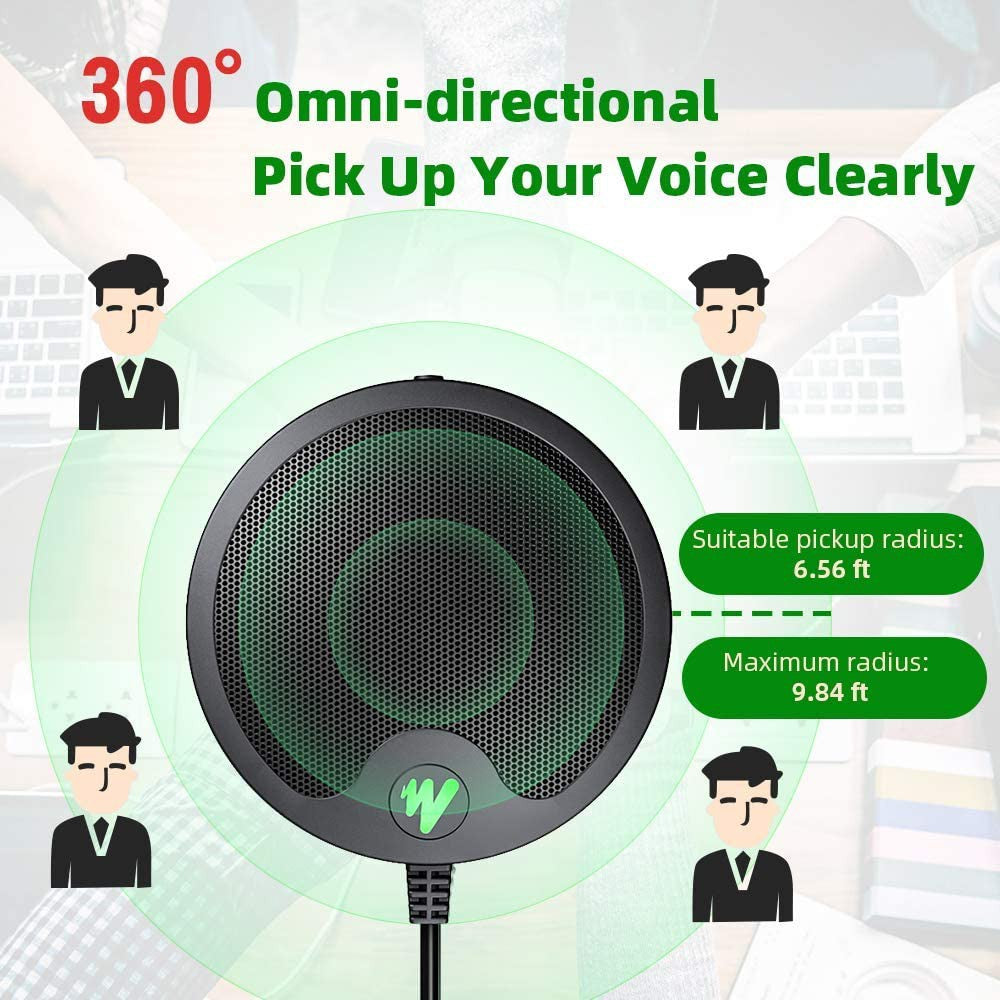 Maono AU-BM10 BM10 USB Conference Computer Microphone Metal Boundary Desktop Mic Omni-directiol Plug & Play