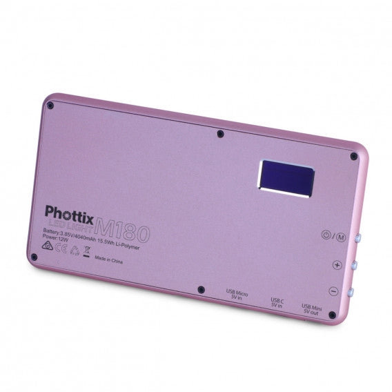 Phottix M180 Bicolor LED Panel and Power Bank (Rose Gold)