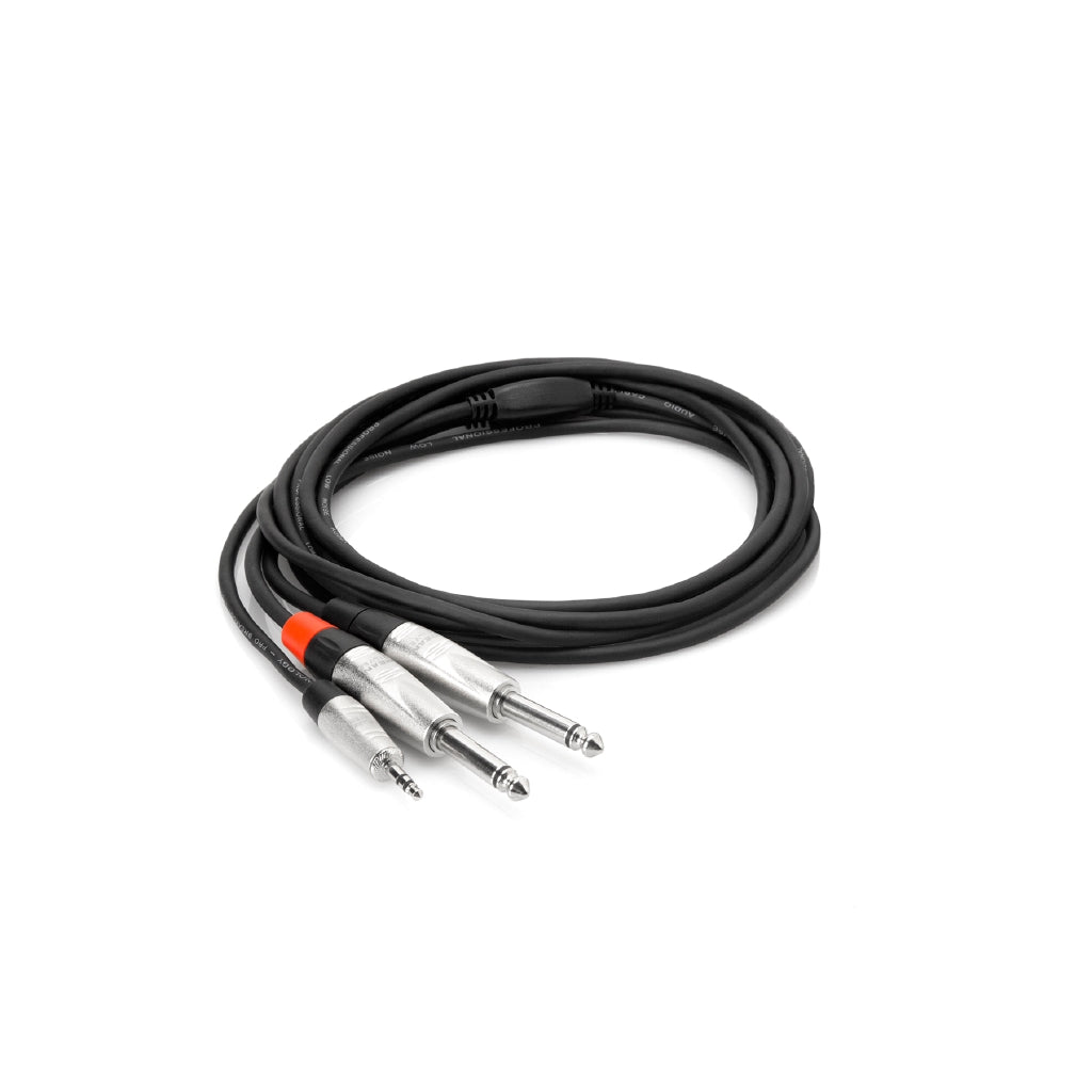 Hosa Technology REAN 3.5mm TRS to Dual 1/4" TS Pro Stereo Breakout Cable (6')
