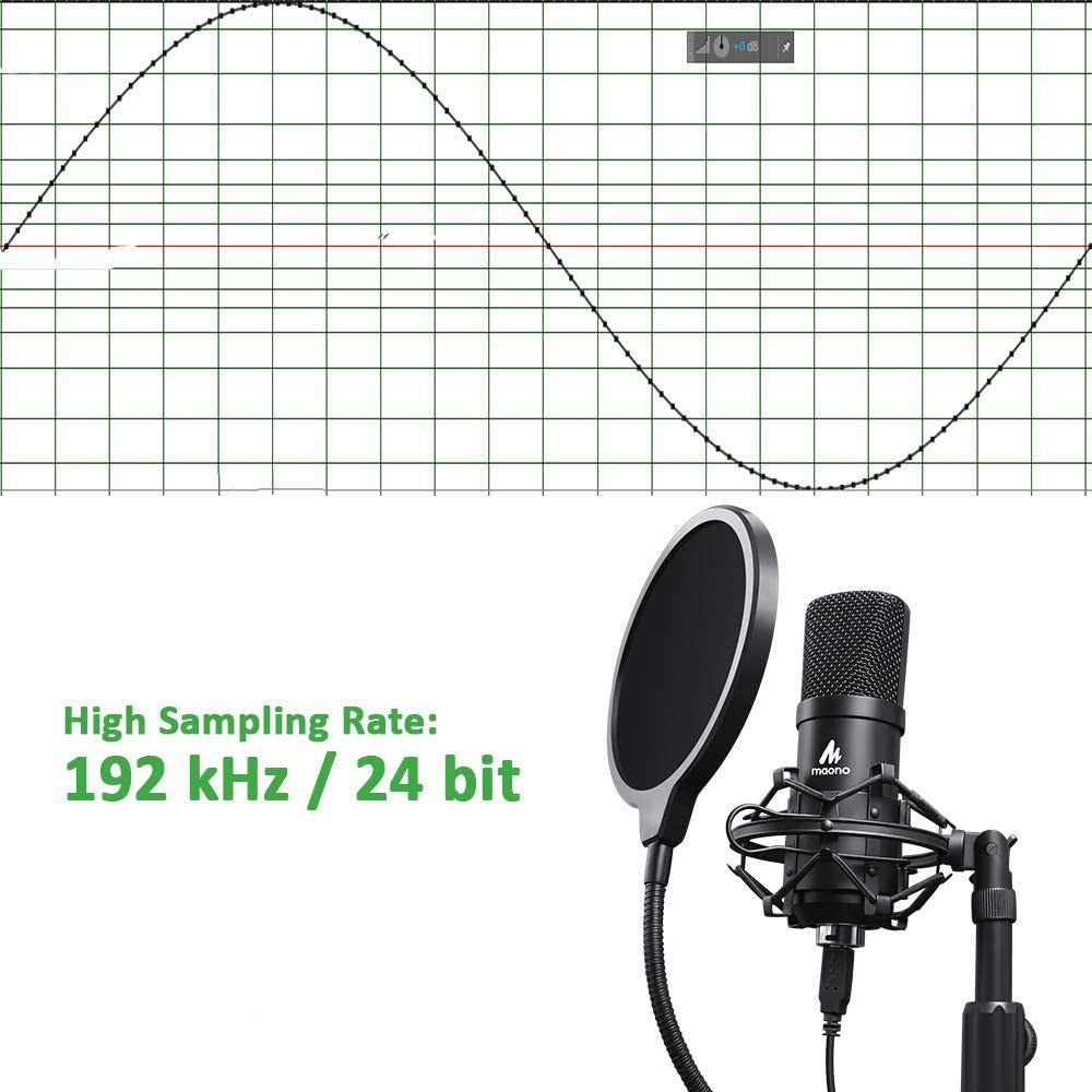Maono AU-A04TC Professiol Studio Cardioid Condenser USB Podcast Streaming Microphone Kit with Aluminum Organizer Storage Case for Smartphones PC Laptops A04TC A04T