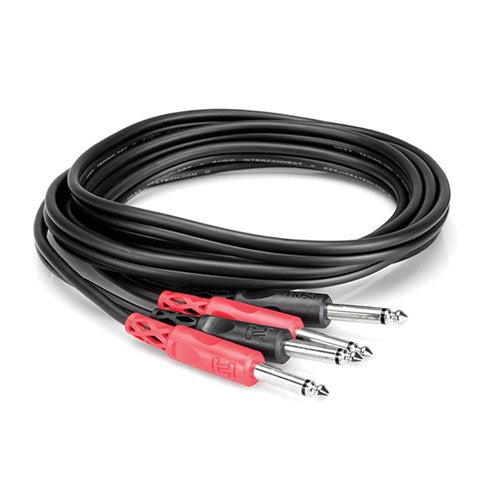 Hosa Technology CPP-201 Two 1/4 Phone Male to Two 1/4 Phone Male Unbalanced Cable (Molded Plugs) - 3.3'