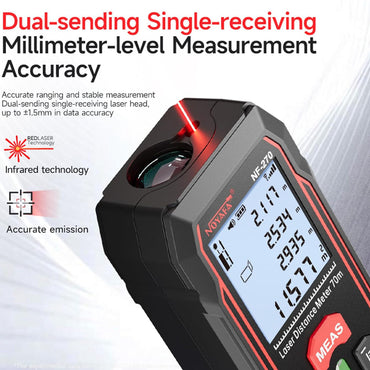 Noyafa NF-270 Laser Distance Meter Tool with 70M Measurement Range for Area Volume Distance, Single Multiple Continuous Mode, Dual High-Precision Level Bubbles - Home Improvement and Industrial Tools