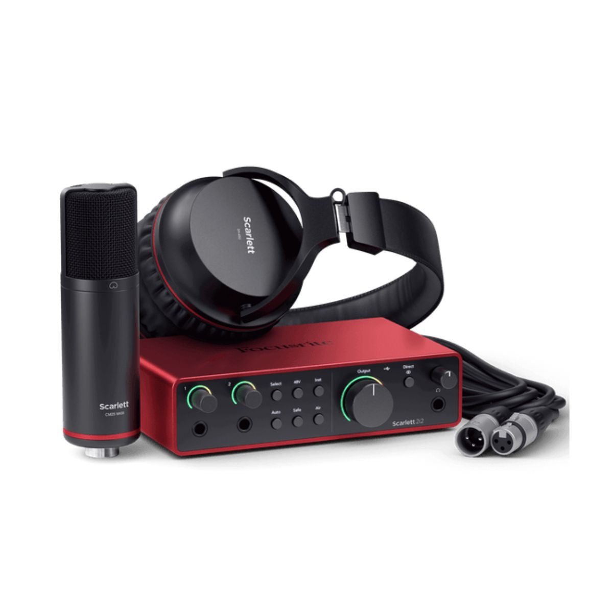 Focusrite Scarlett Studio 2I2 USB Audio Interface with Microphone & Headphones (4th Gen) for Simultaneous Record Vocals & Guitar