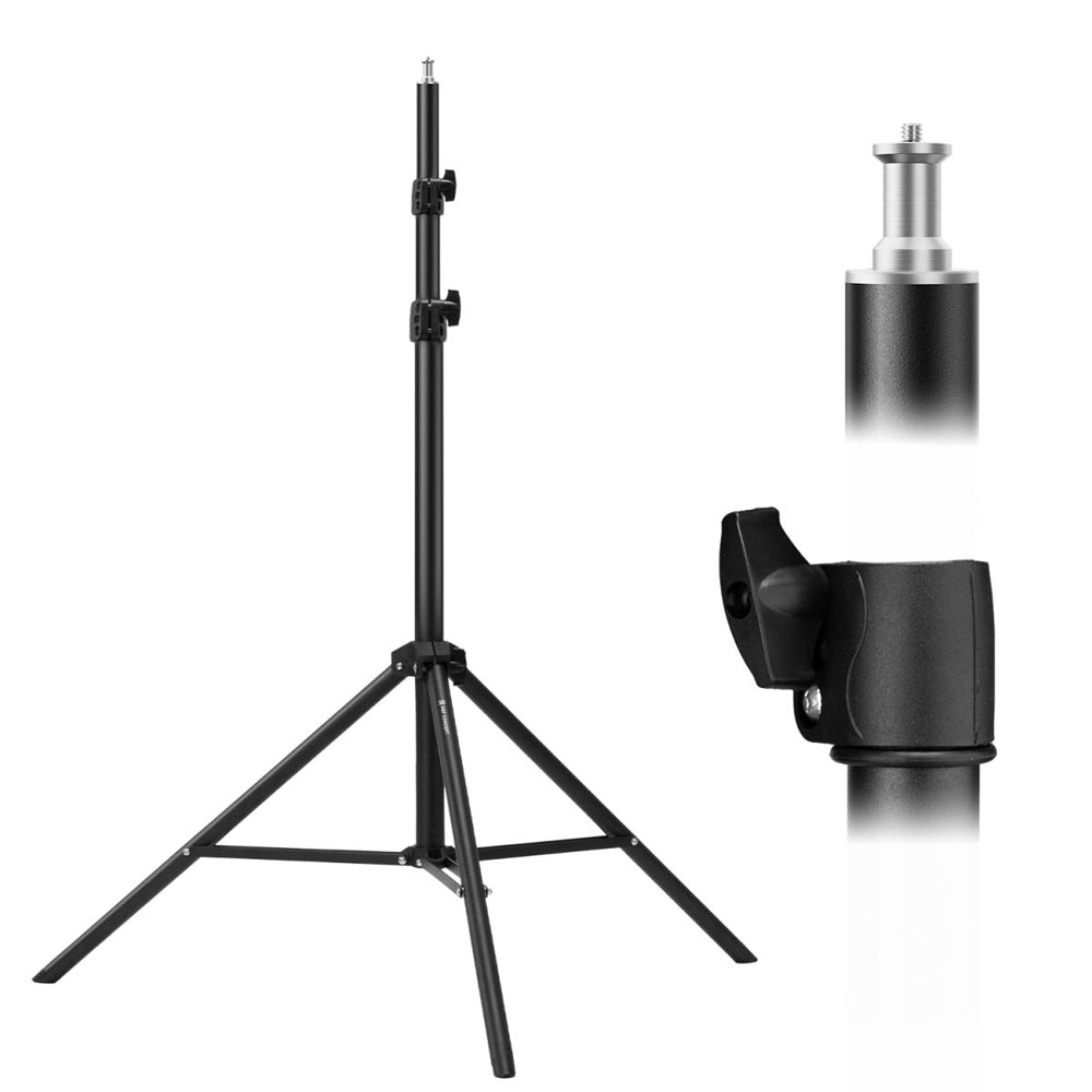 K&F Concept Stainless Steel / Iron Metal Heavy Duty Light Stand with In-Built Spring Buffer, Up to 11kg Max Payload & 2.8m Max Operatiol Height for Studio Light, Softbox and Photography Videography
