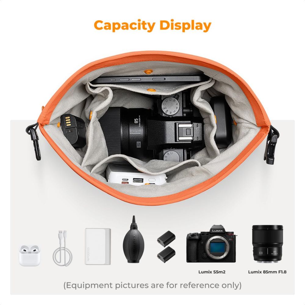K&F Concept Urban Wander 11 5L Camera Shoulder Sling Bag + Detachable Camera Strap with Magnetic Closure, Water Resistant and Accessory Compartments