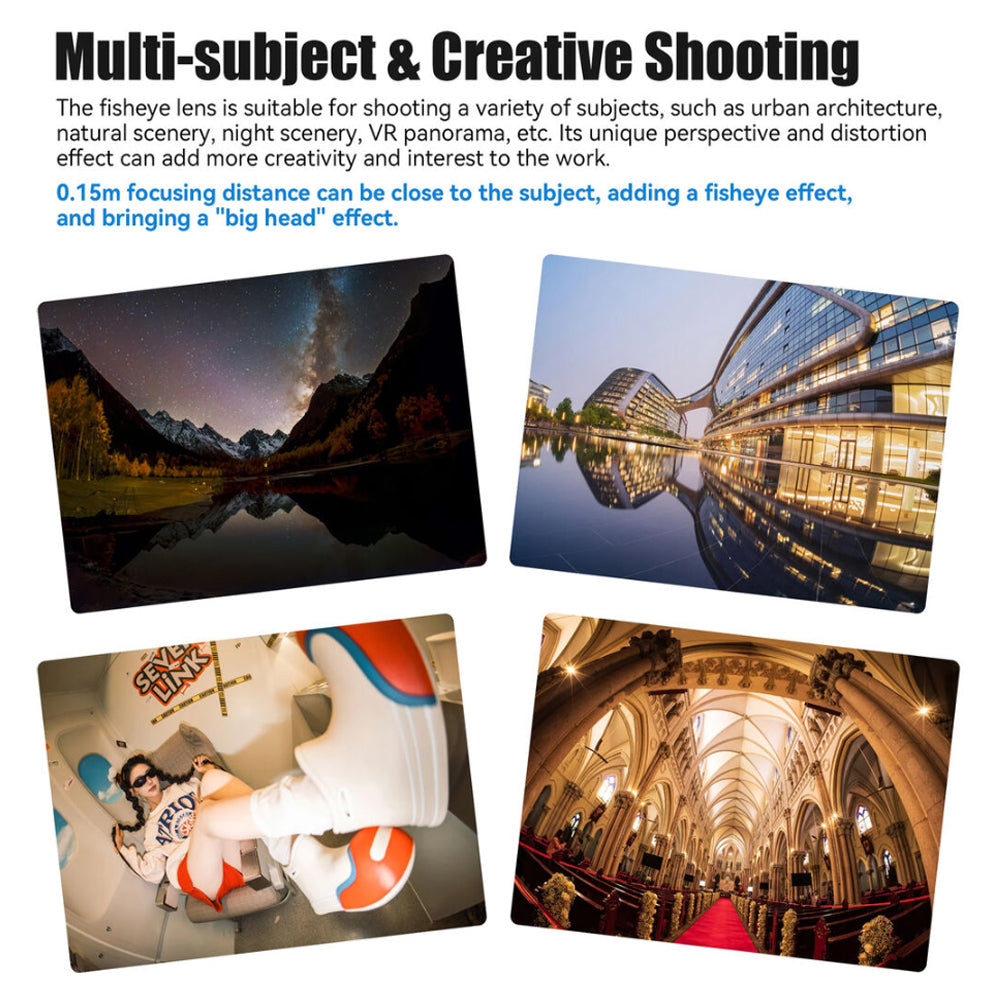 7Artisans 10mm F/2.8 Mark II Full Frame Format Sony E Mount Ultra Wide Angle Fisheye Prime Lens MF Manual Focus Large Aperture for A1 A5000 A6000 Series A7 A9 ZV QX1 Mirrorless Cameras