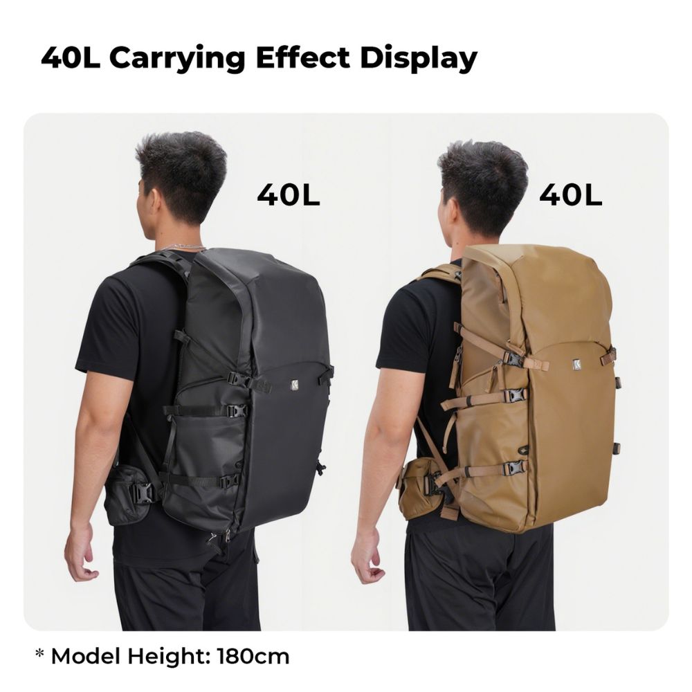K&F Concept 40L Liter Star Wander Series Large Capacity DSLR Mirrorless Camera and Drone Backpack with Multi Storage Pockets, fits 15.6" Laptop and Padded Dividers for Travel Photography and Videography | KF13-207 | Black/Gold