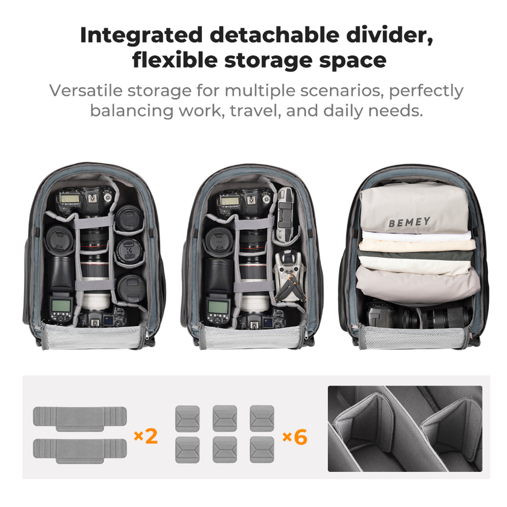 K&F Concept Multifunctional Large DSLR Camera Backpack for Travel Outdoor Photography