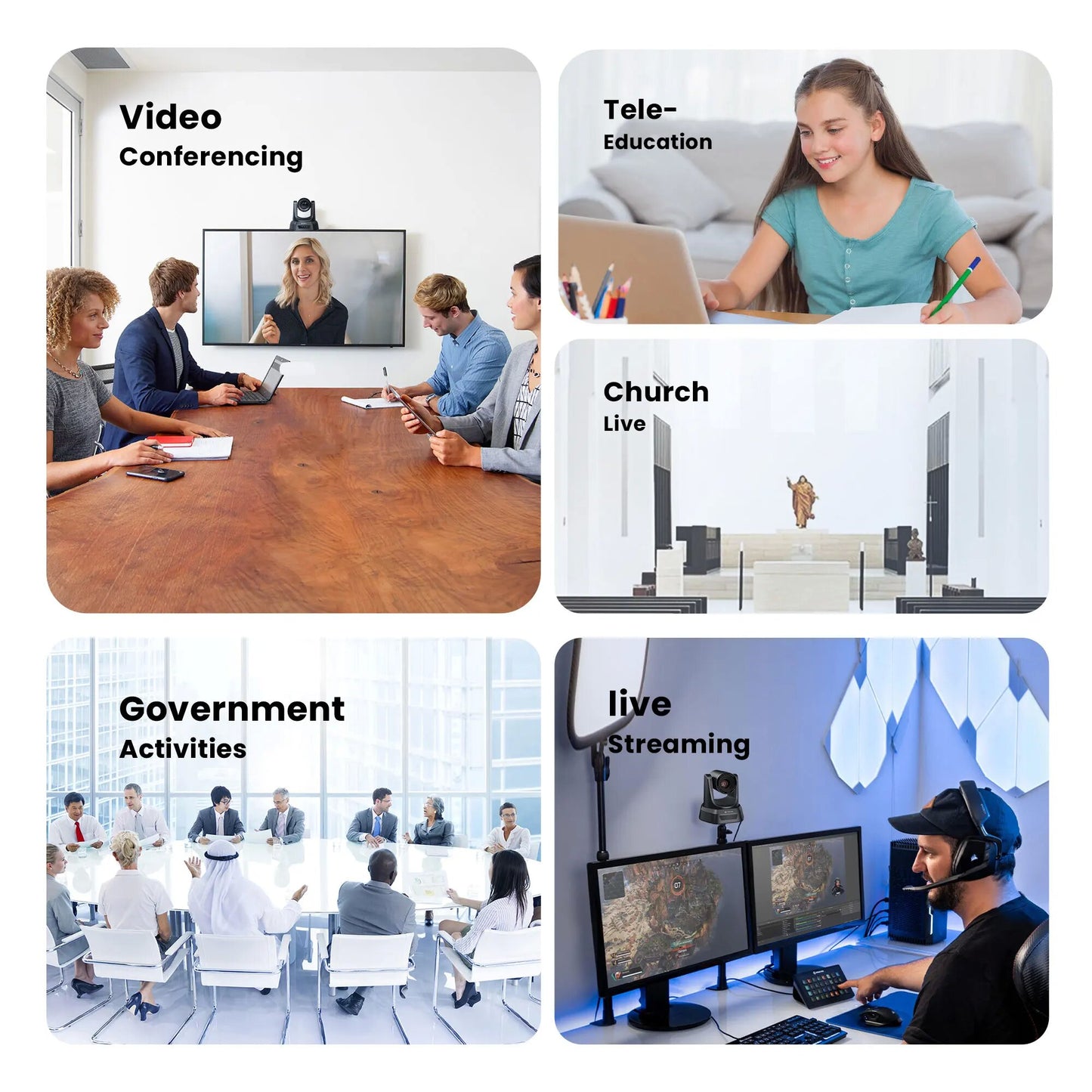 Tenveo TEVO-NV20 Series HD 1080P USB Video Conference PTZ Camera Plug and Play with 350 / 90 Degree Pan and Tilt, 20x Optical Zoom and IR Remote Control for Meetings and Livestreaming