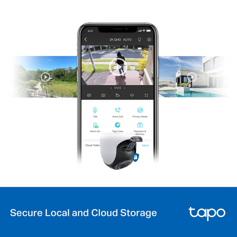 TP-Link Tapo 520WS 2K QHD Smart AI WIFI CCTV Camera with 360° Pan / 130° Tilt, Starlight Color Night Vision, IP66 Weatherproof, Sound and Light Alarm, Motion Tracking and MicroSD Slot for Home Security