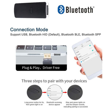 LogicOwl OJ-P2000 Bluetooth Pocket Portable Wireless Bluetooth 1D, 2D